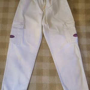 Cream Cargo Pants with Pockets